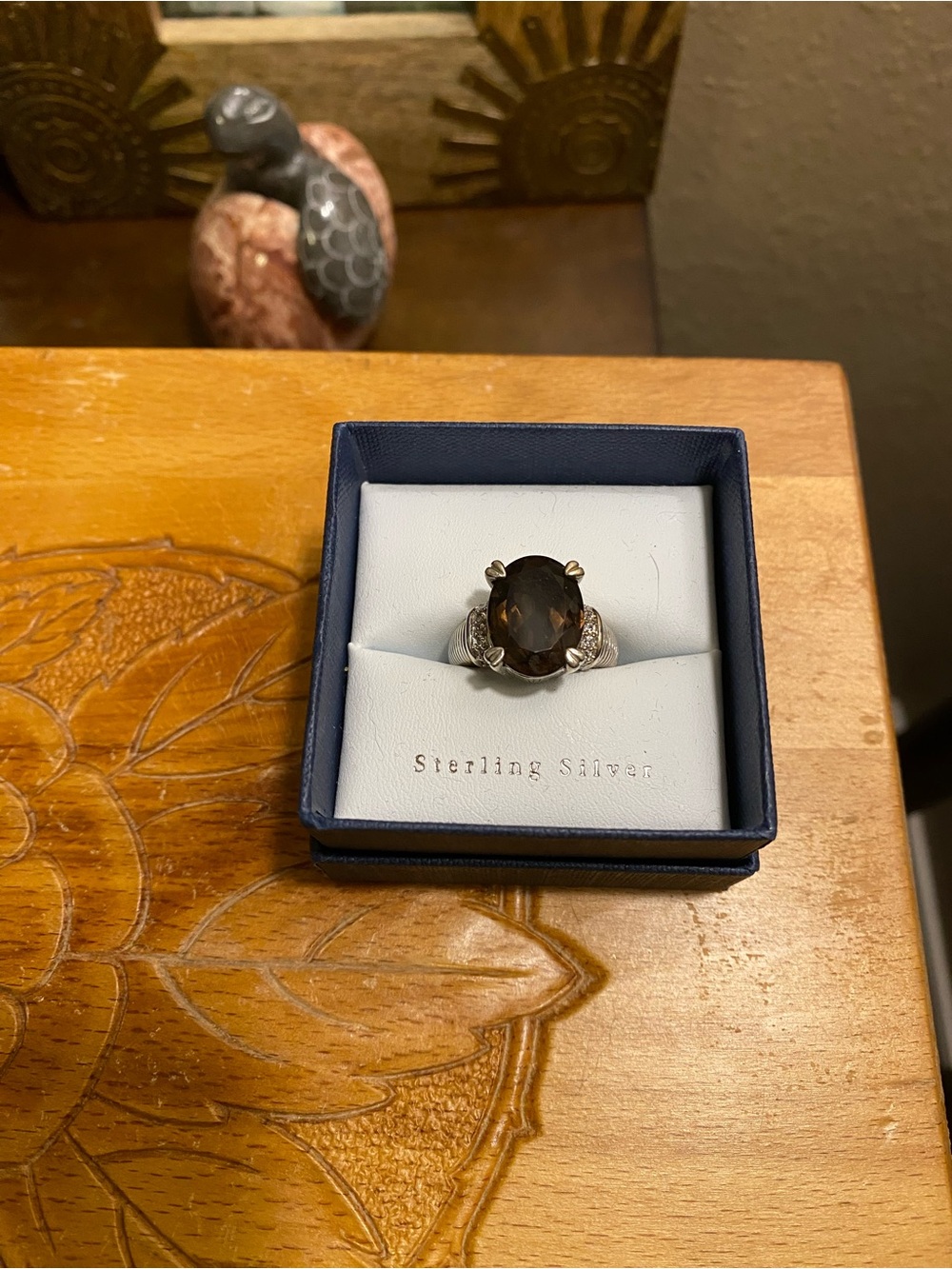 Judith Ripka Smoky Quartz and Clear Accent Sterling Ring